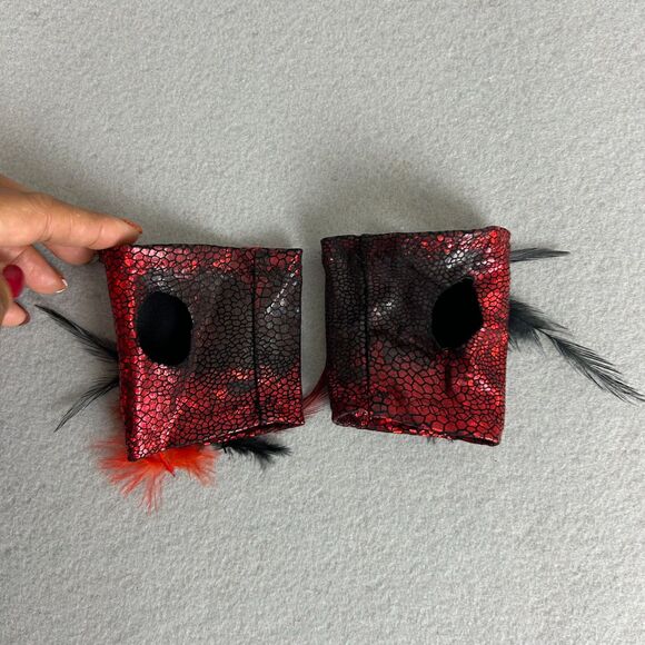 Mara Dancewear Small Black Red Feather Jazz Costume Set Stage Recital Outfit - Picture 14 of 15